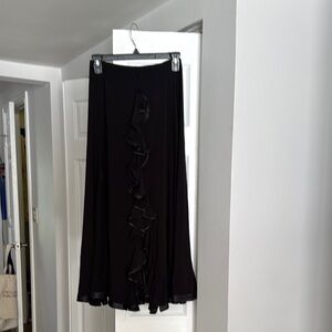 Elegant Black Ruffle ballroom  dance Skirt size m